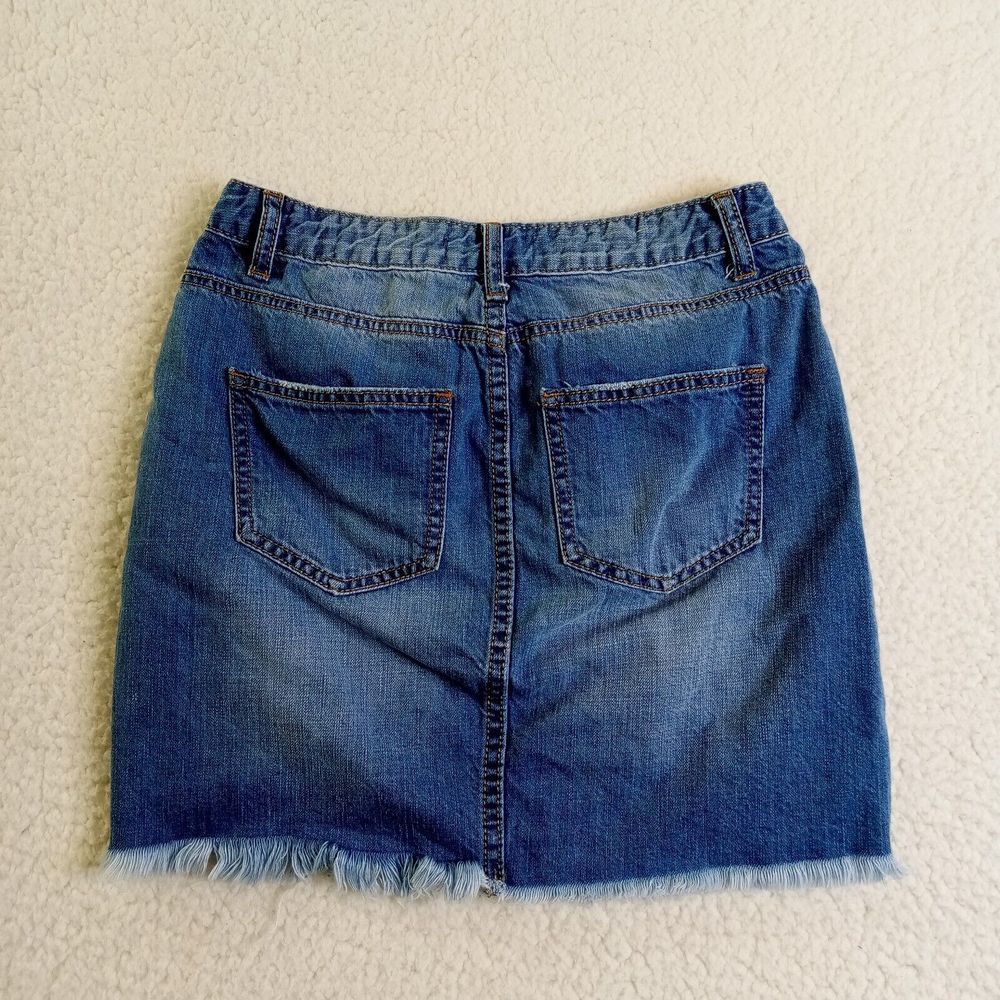 Fashion Nova Distressed Denim Women's Skirt M Cotton - Picture 6 of 11
